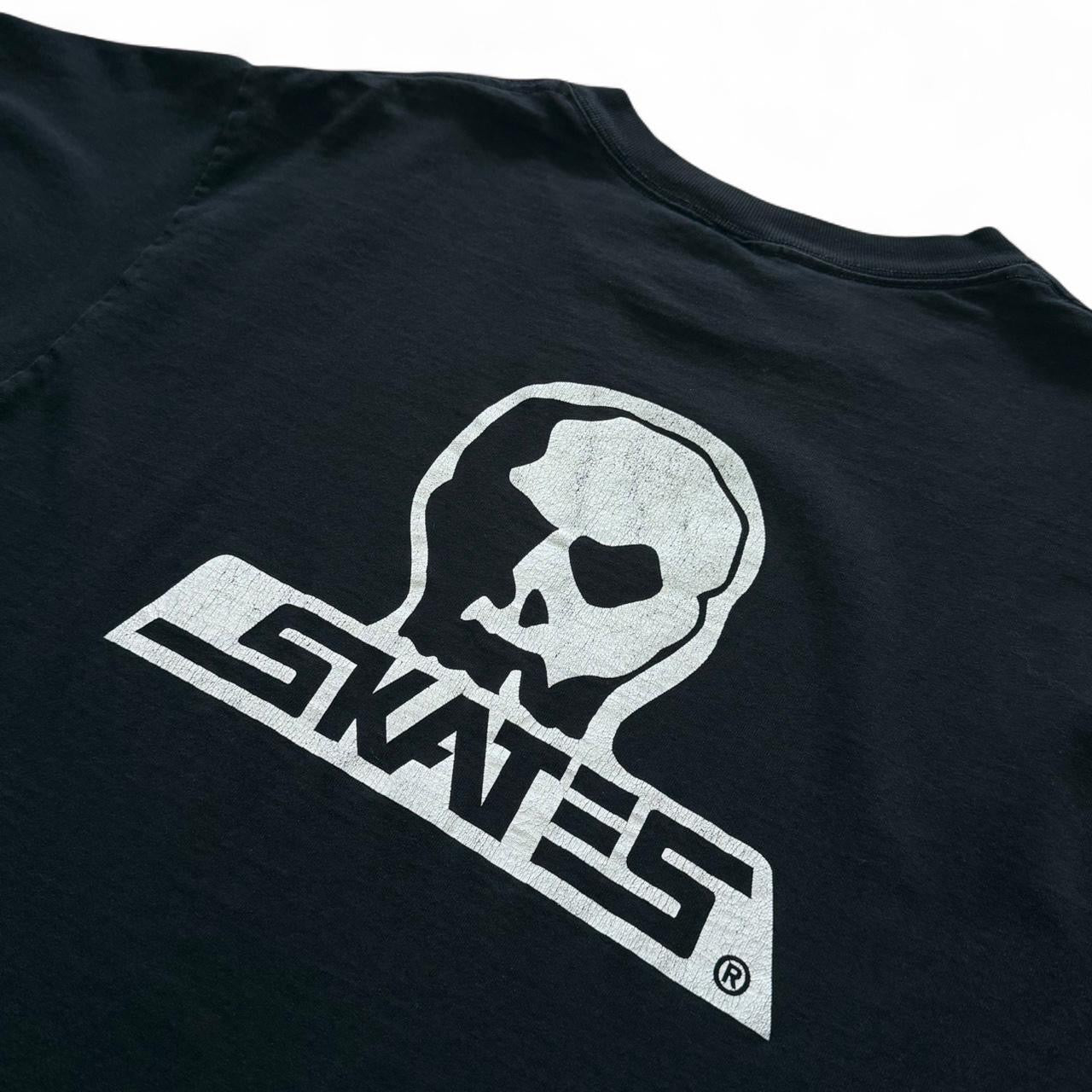 Vintage 90s Skull Skates Skateboard Company Graphic Logo Merch T-shirt