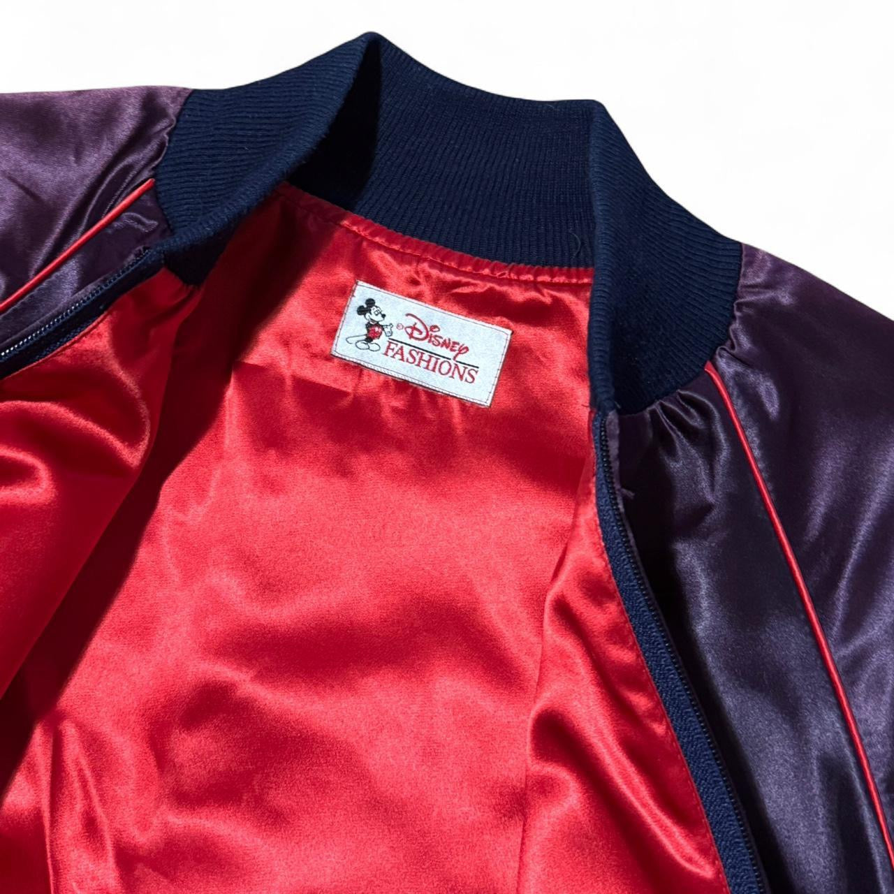 80s Disney Fantasia Mickey Mouse Satin Bomber Zip-Up Jacket