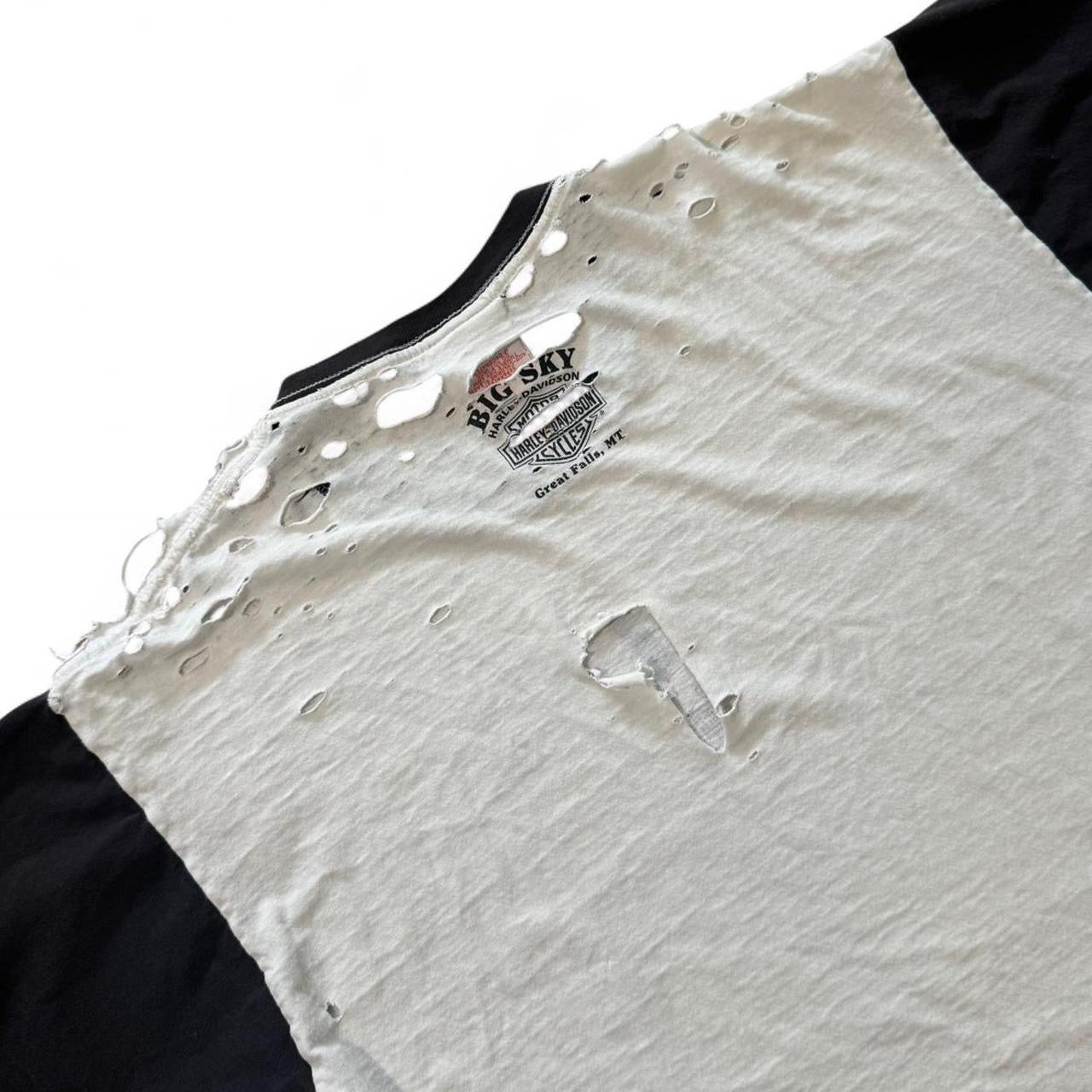 2004 Harley Davidson Tattered Swiss Cheese Tee