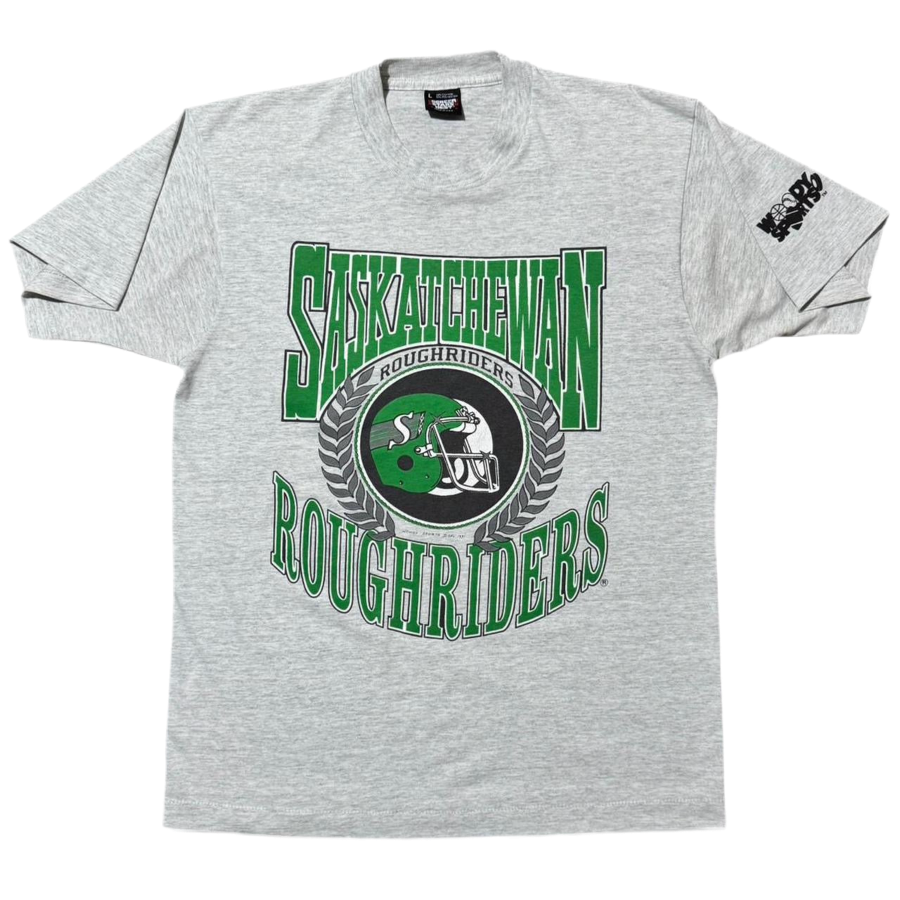 1991 Saskatchewan Roughriders CFL Football Woody Sports Tee
