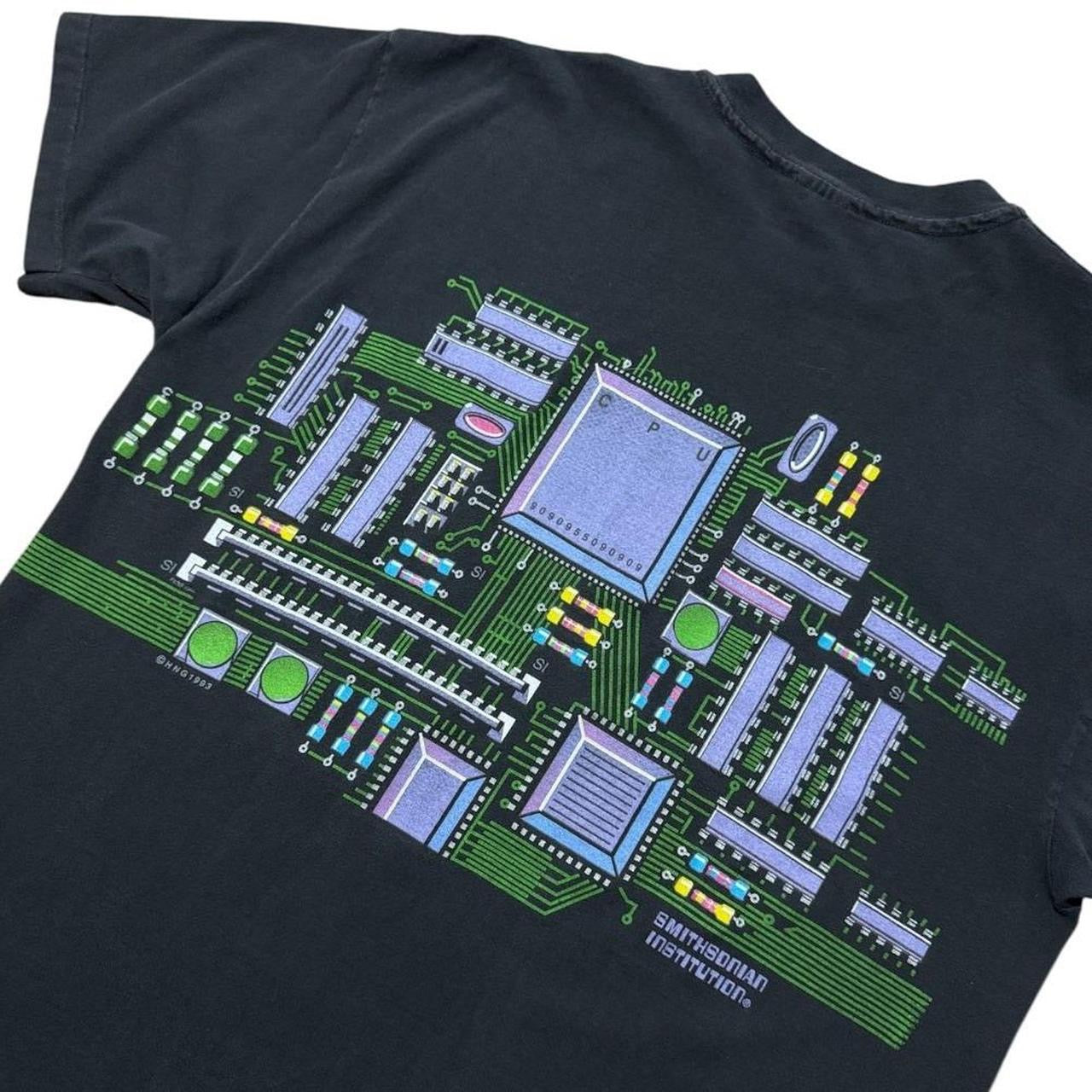 90s Smithsonian Institute CPU Board Computer Tech Art Graphic T-shirt