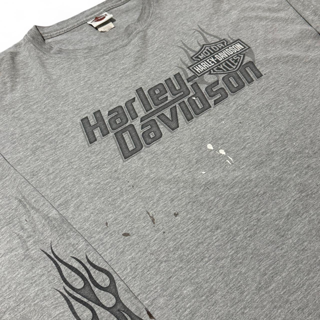 Harley Davidson Flames Long Sleeve Smokin’ Eagle Double Sided Shirt