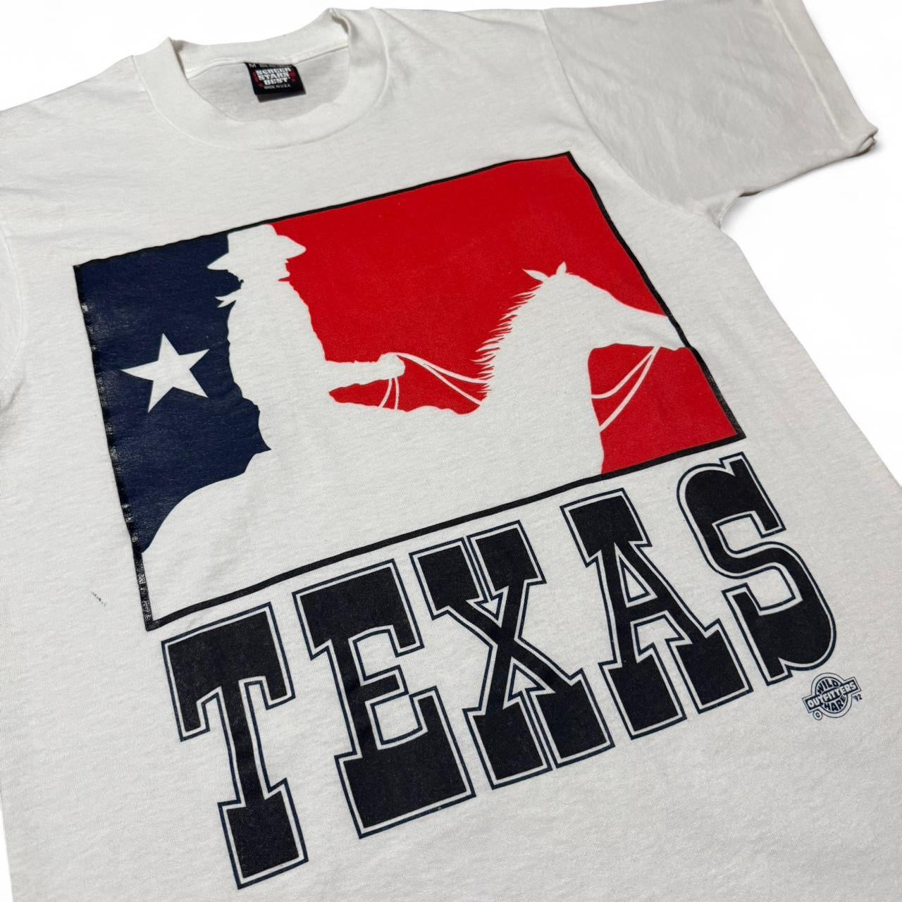 1992 Texas Flag Cowboy Western Souvenir Single Stitch Tee