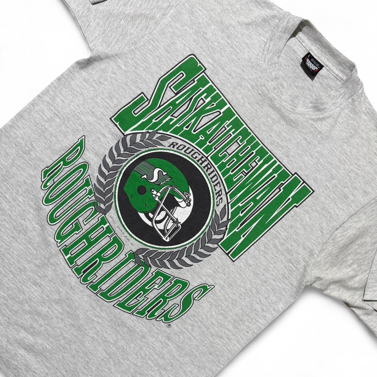 1991 Saskatchewan Roughriders CFL Football Woody Sports Tee