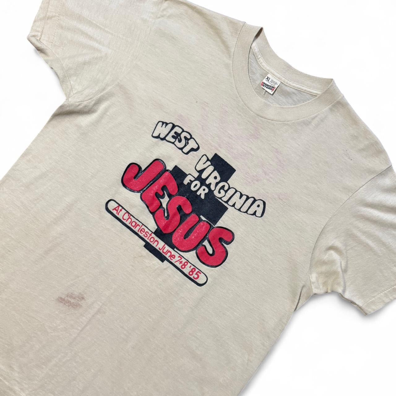 80s West Virginia For Jesus Religious Cross Tee