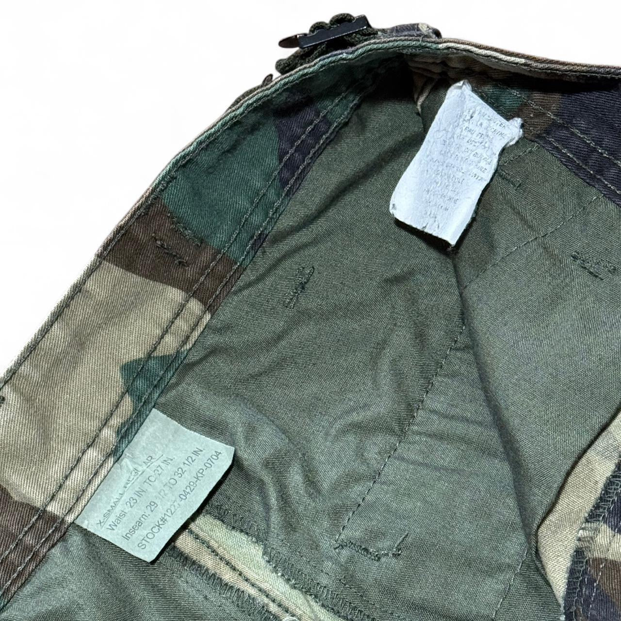 Vintage Military Issue Green Camouflage Army Cargo Pants