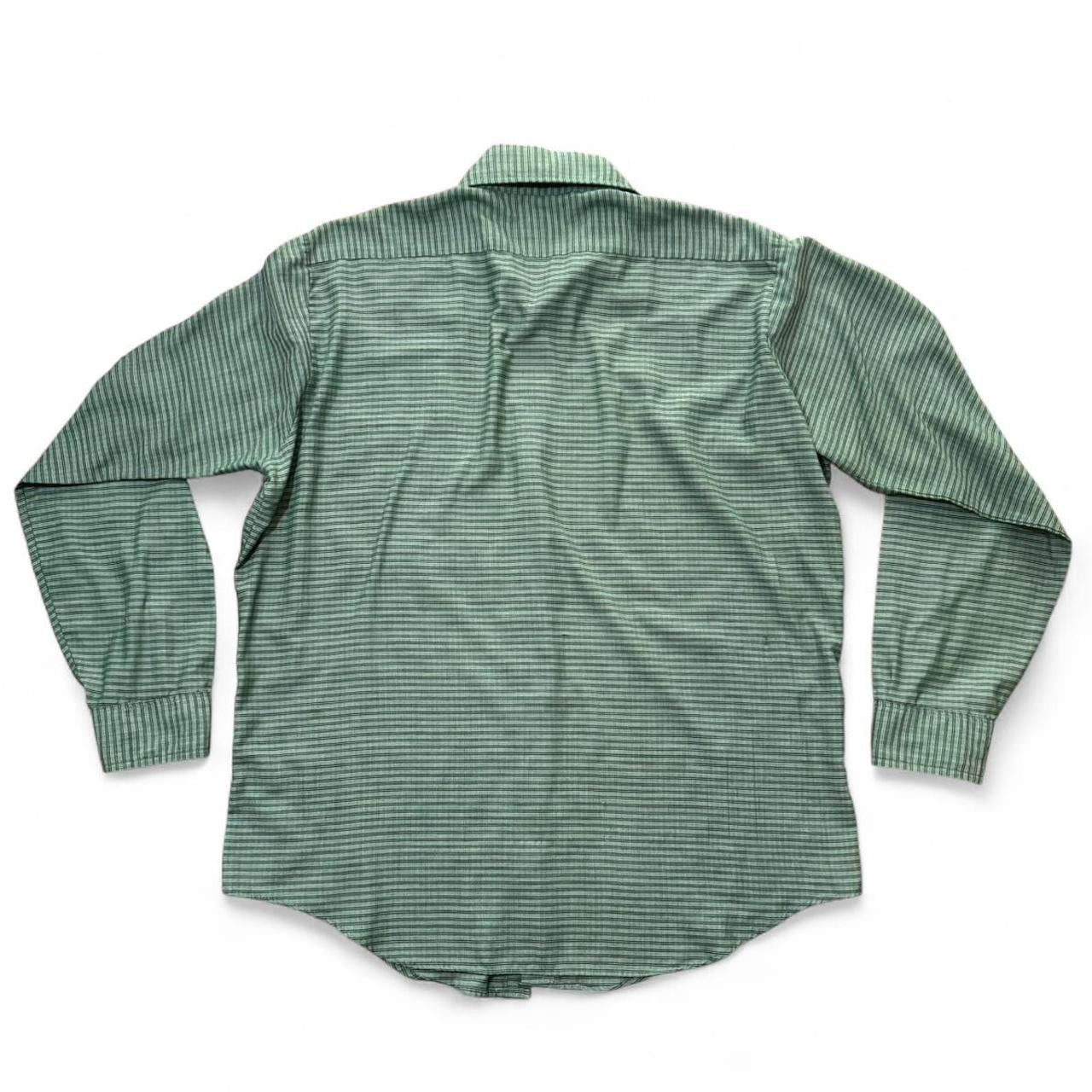 70s Sears Sport Life Lightweight Green Plaid Button Up
