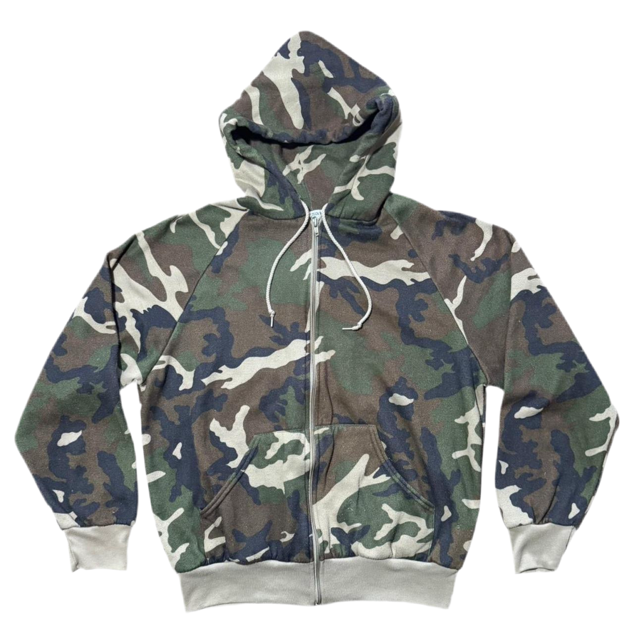 90s Camouflage Hunting Zip Up Hoodie Sweater
