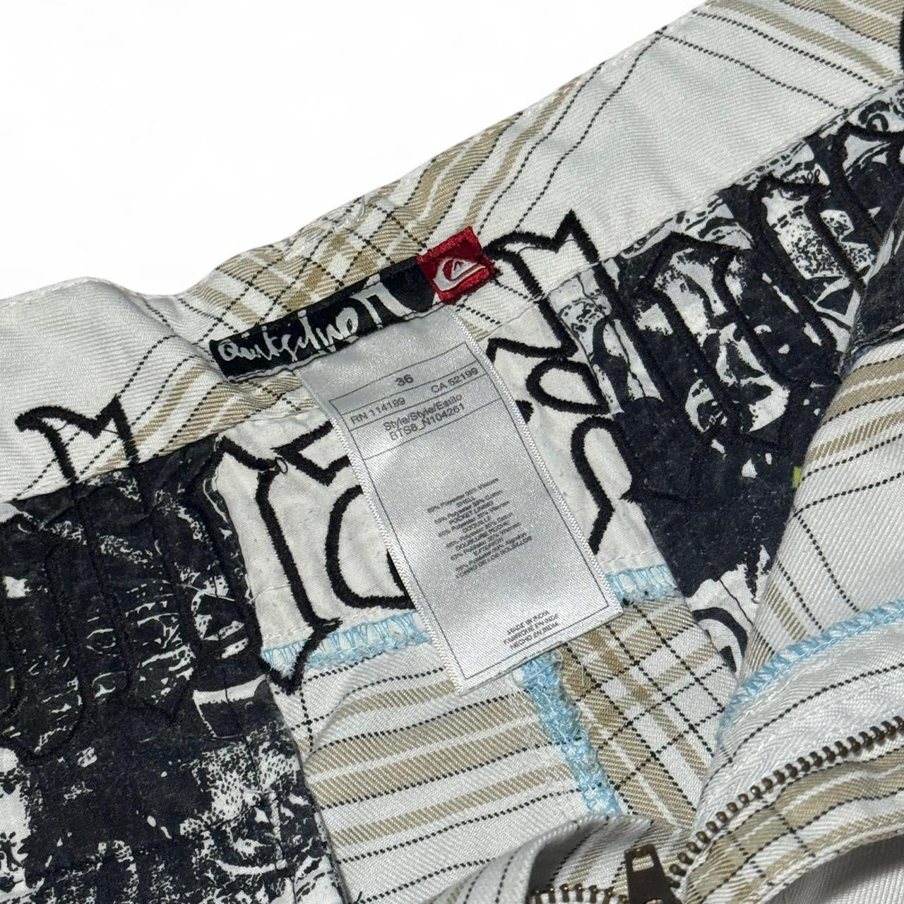 Quiksilver Y2K Plaid Skater Surf Board Shorts
