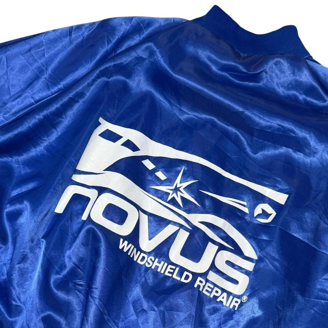 80s Hilton Novus Windshield Repair Auto Car Mechanic Satin Bomber Jacket