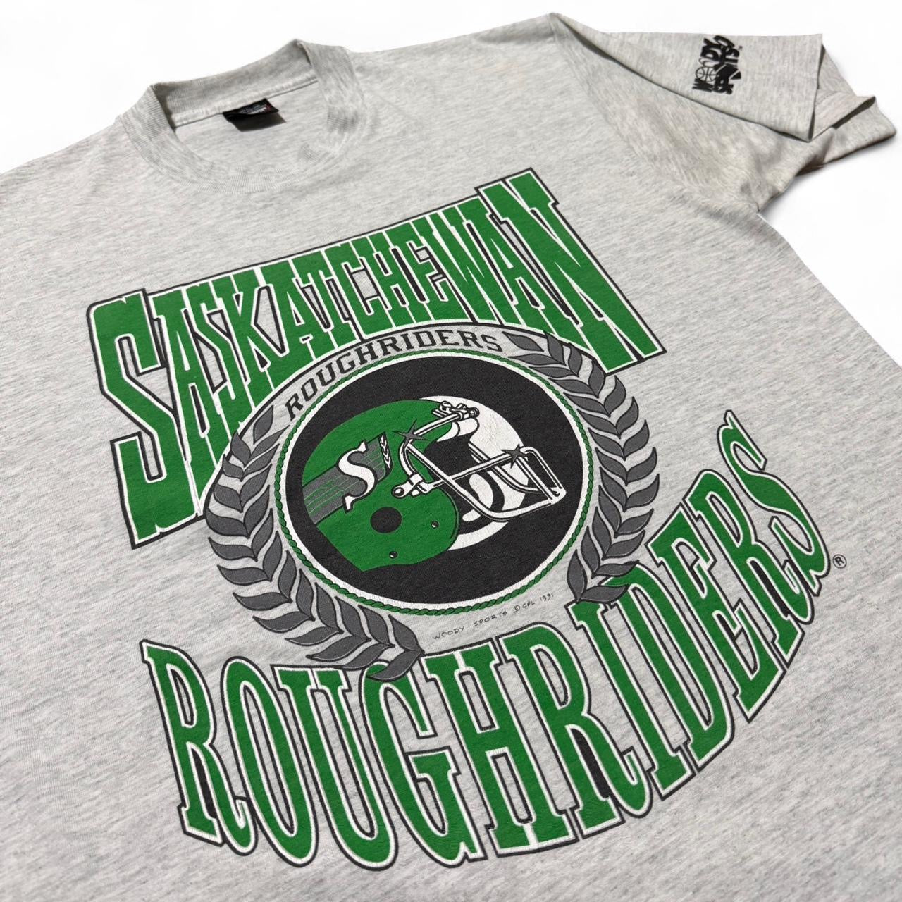1991 Saskatchewan Roughriders CFL Football Woody Sports Tee