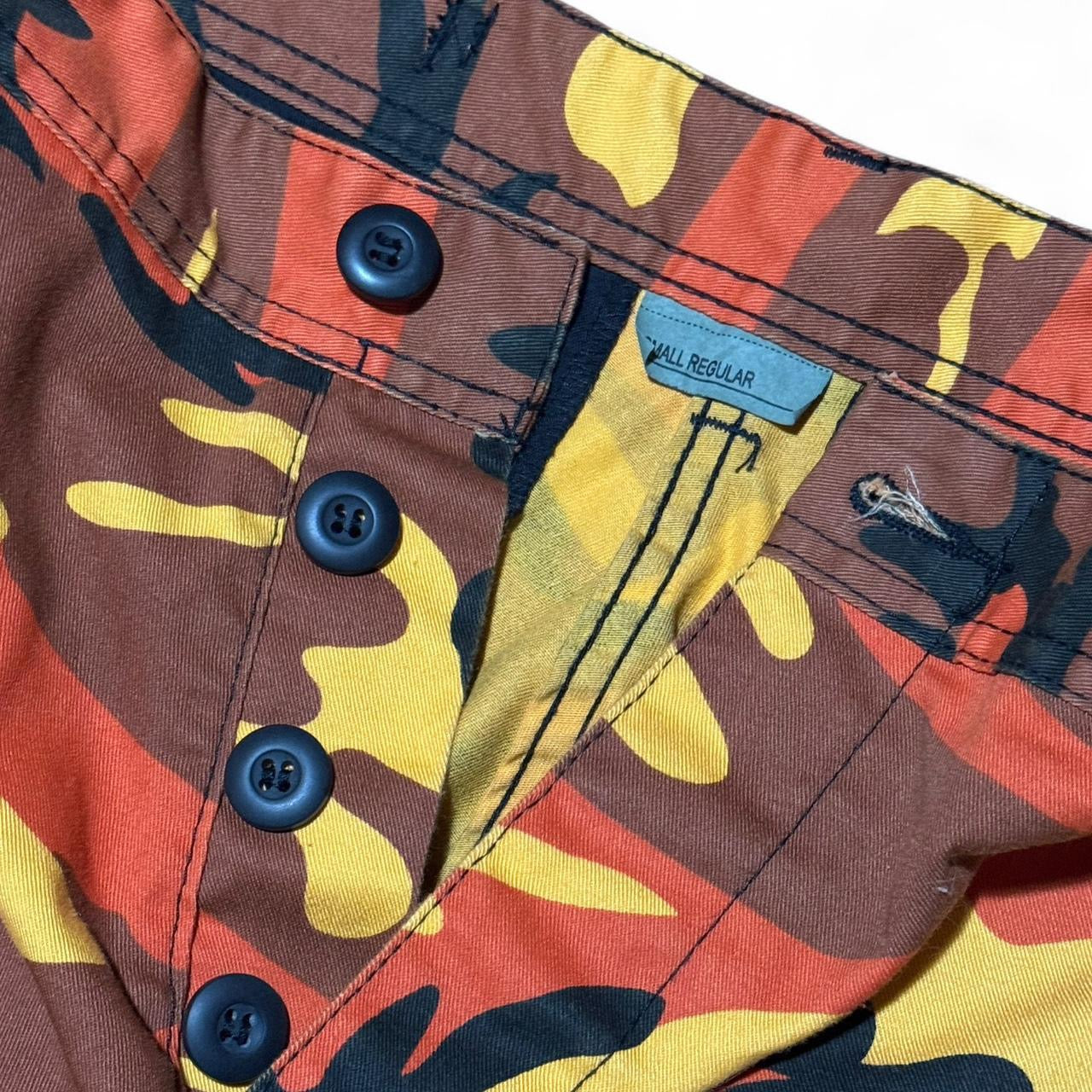 Y2K Orange/Brown Candy Corn Camouflage Military Cargo Pants