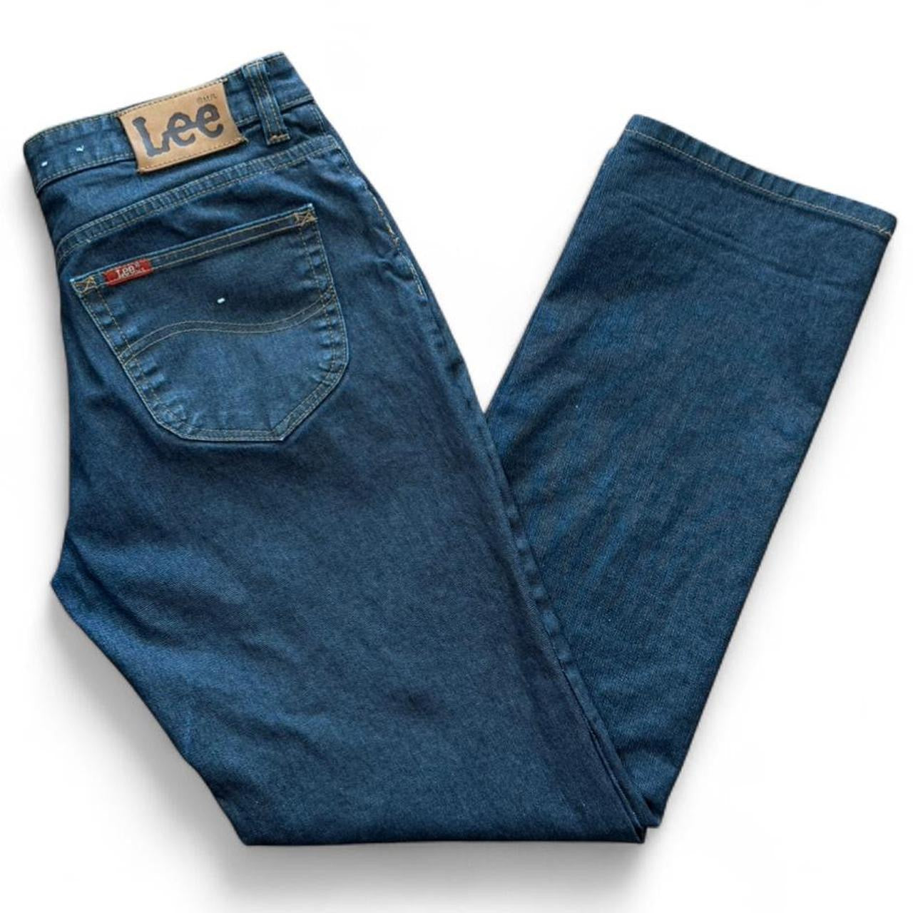 Vintage Lee Dark Blue Wash Waxed Canvas Denim Red Tag Prestige Jeans