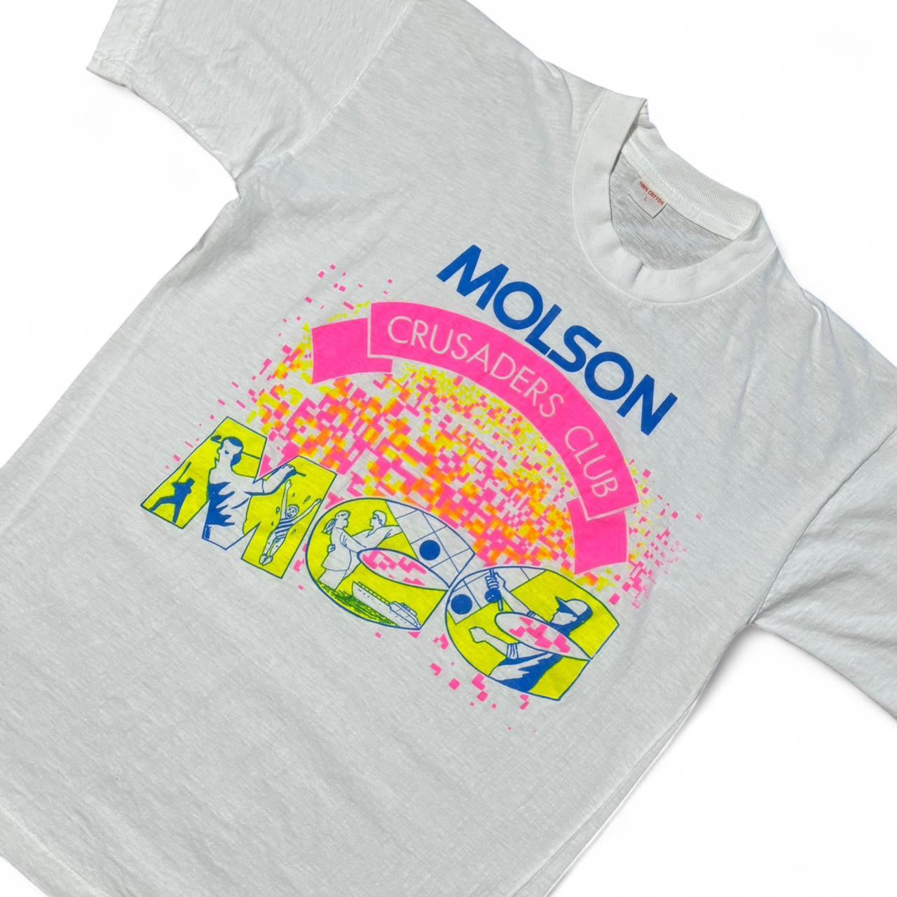 80s Molson Canadian Crusaders Club Neon Tee