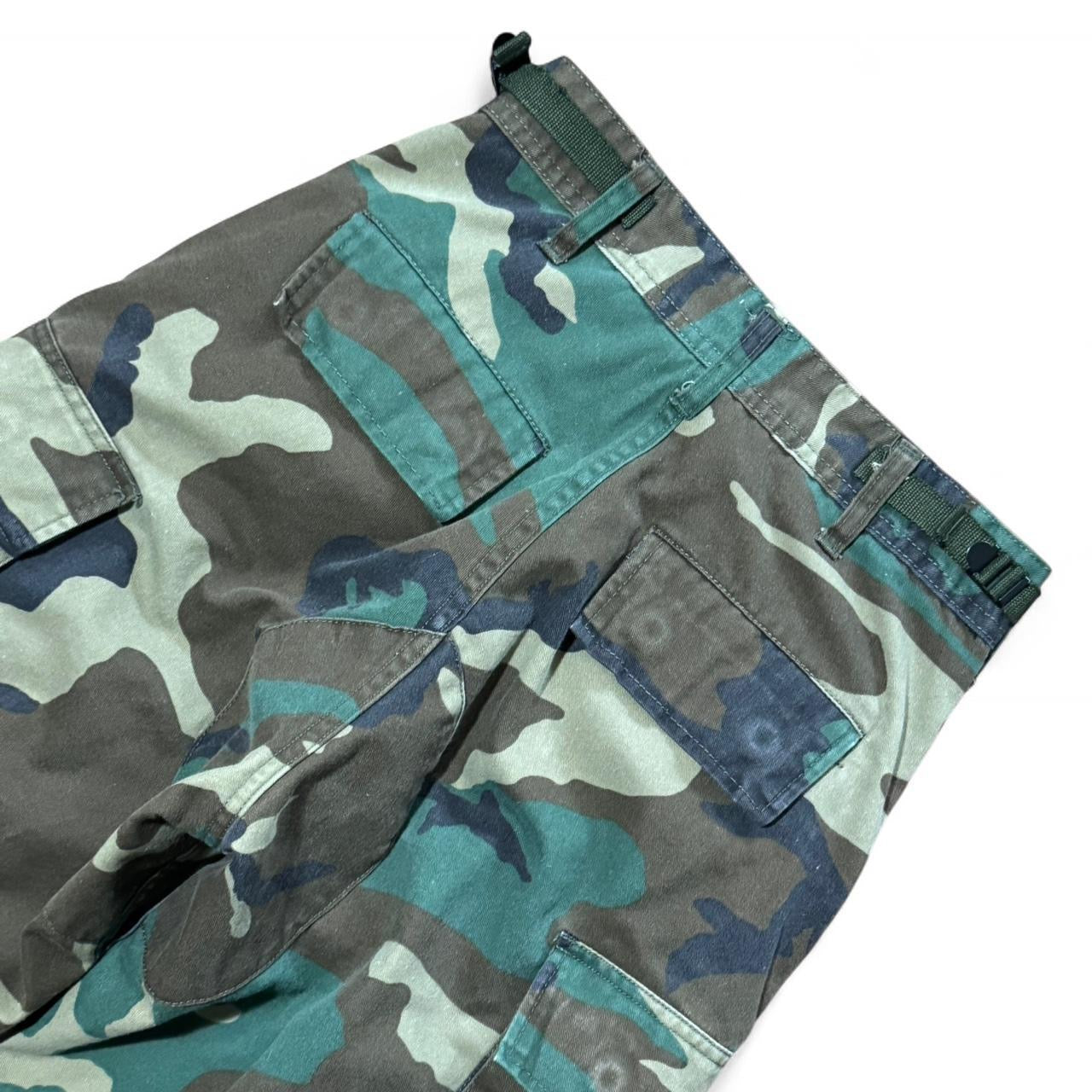 Vintage Military Issue Green Camouflage Army Cargo Pants