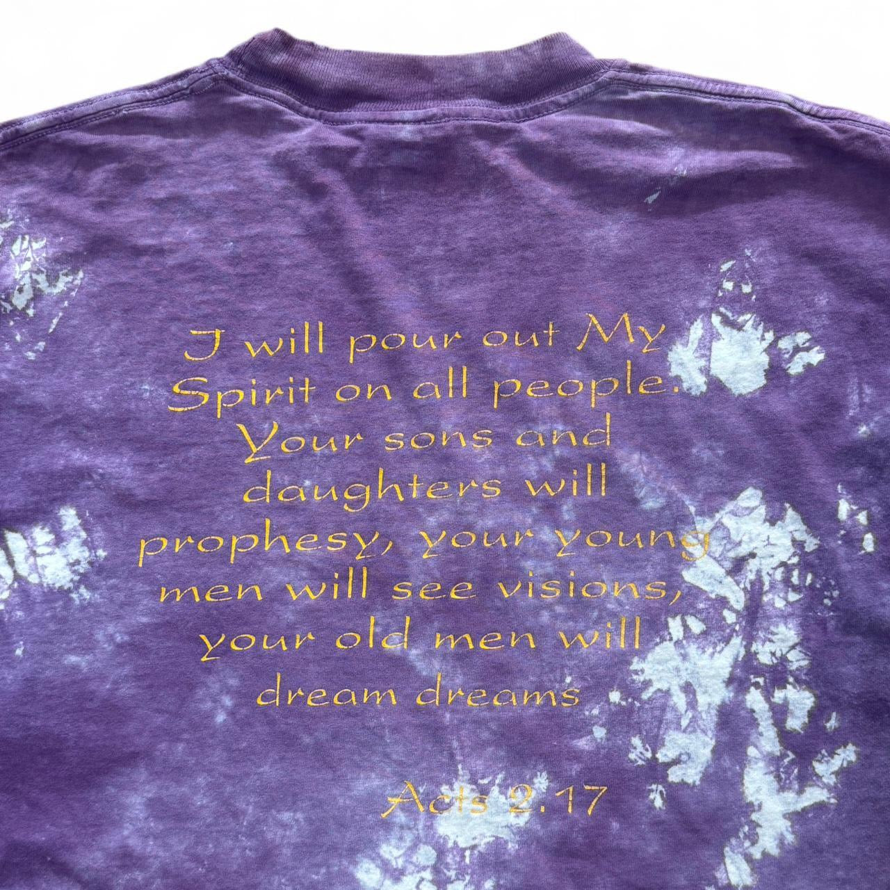 90s Tie-dyed Purple Jesus Fish Religious God T