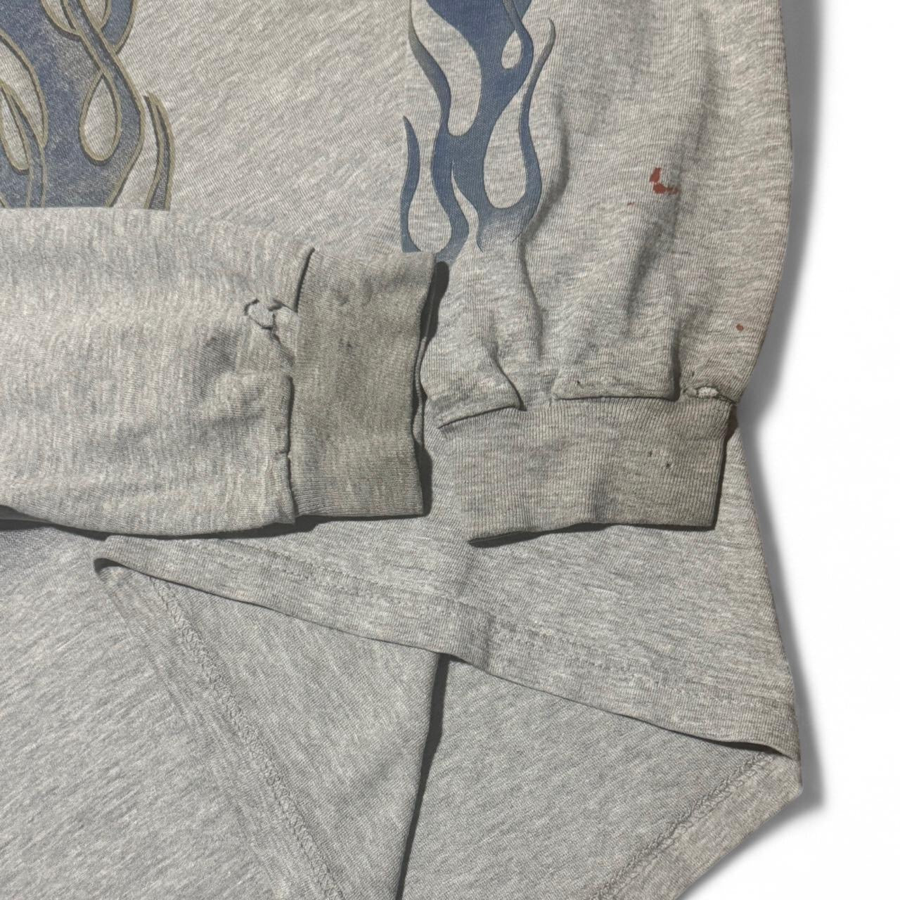 Y2K Double Sided Blue Flame Harley Long Sleeve