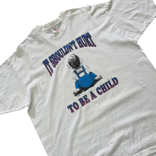 80s It Shouldnt Hurt To Be A Child Awareness Art Promo Graphic T-shirt