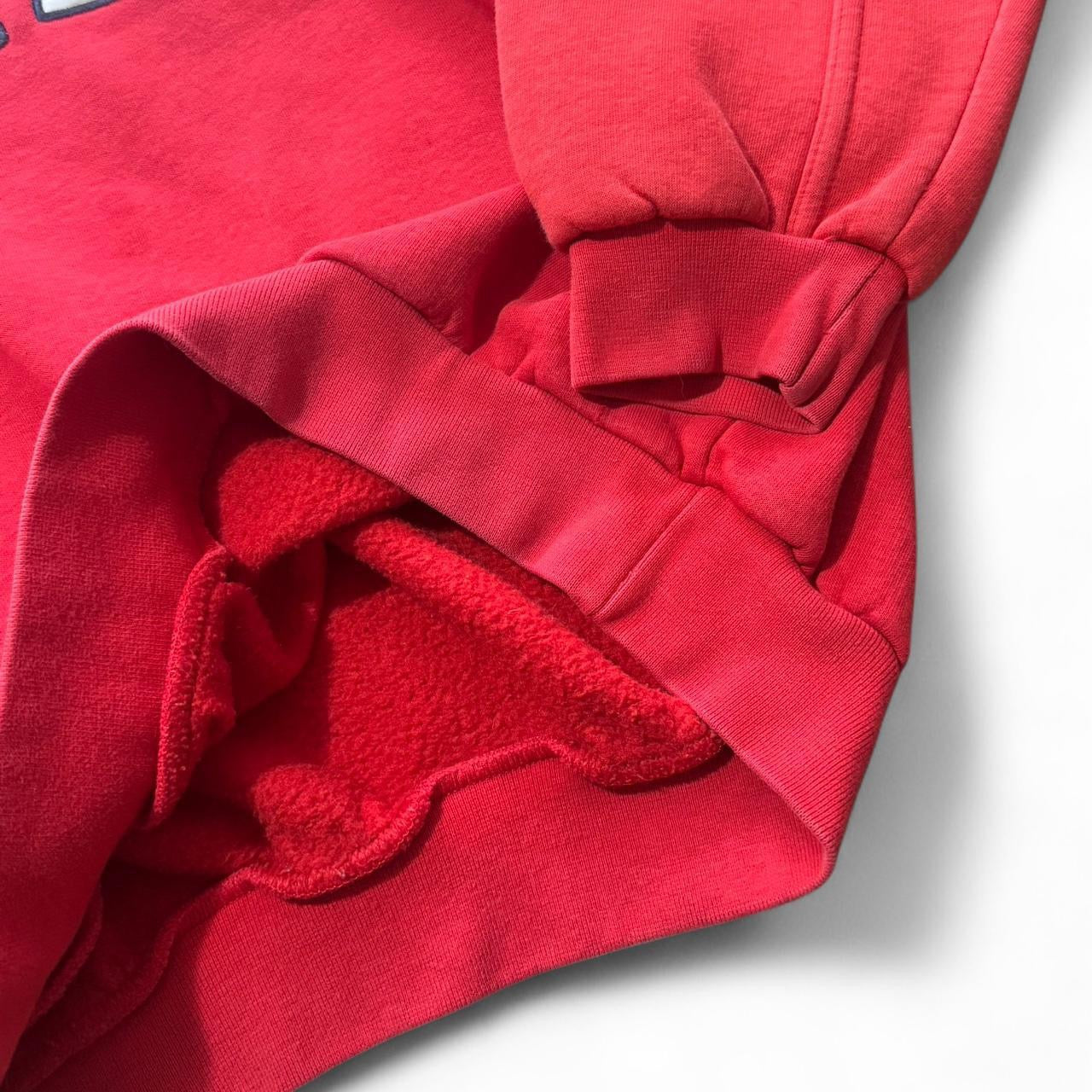 90s Gap Red Mock Neck Collar Embroidered Spellout Logo Crewneck
