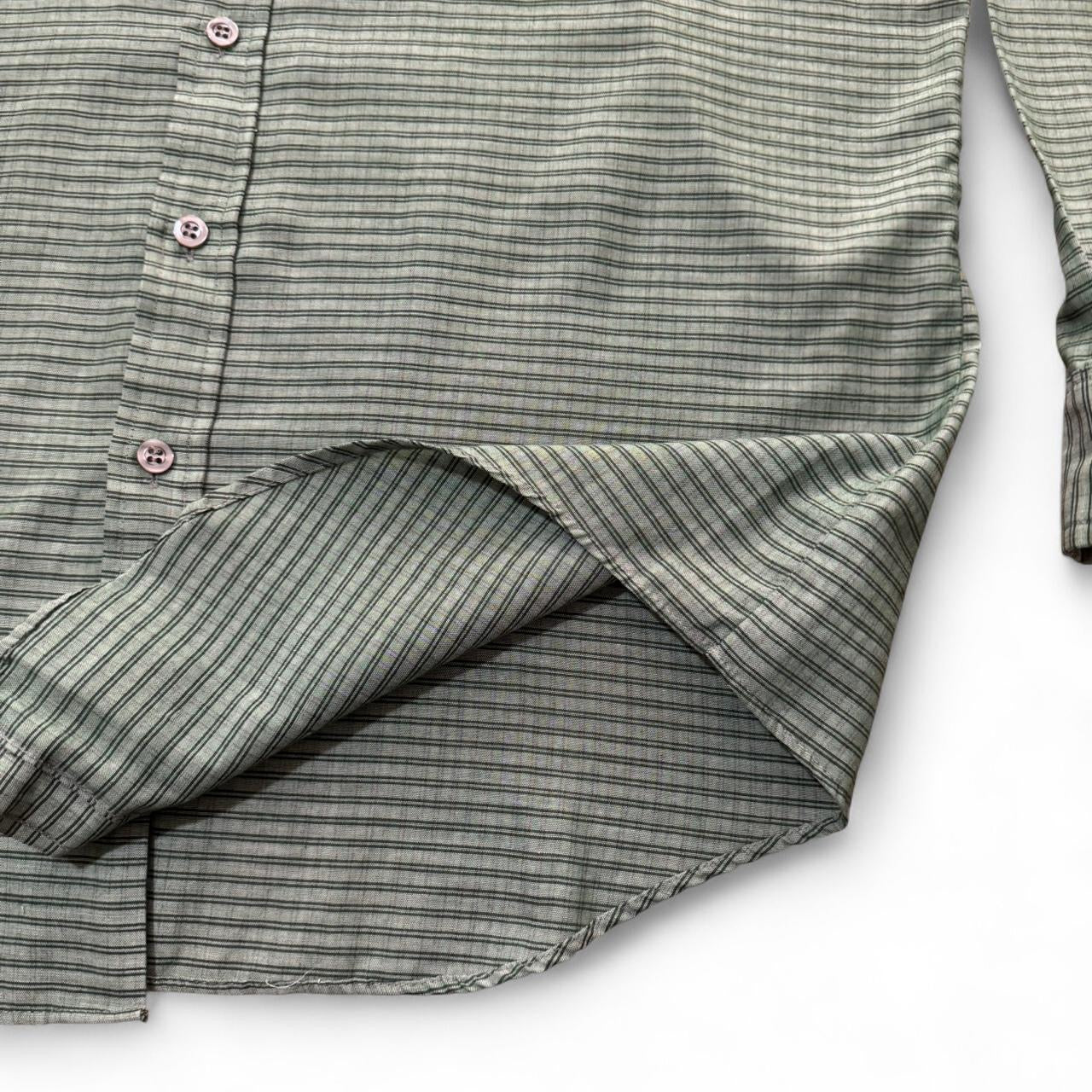 70s Sears Sport Life Lightweight Green Plaid Button Up