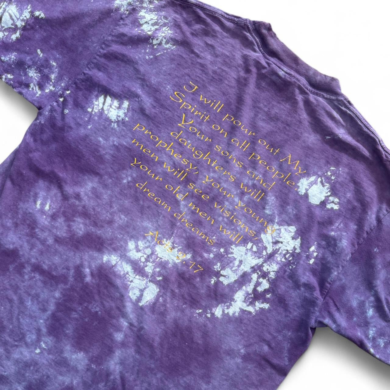 90s Tie-dyed Purple Jesus Fish Religious God T