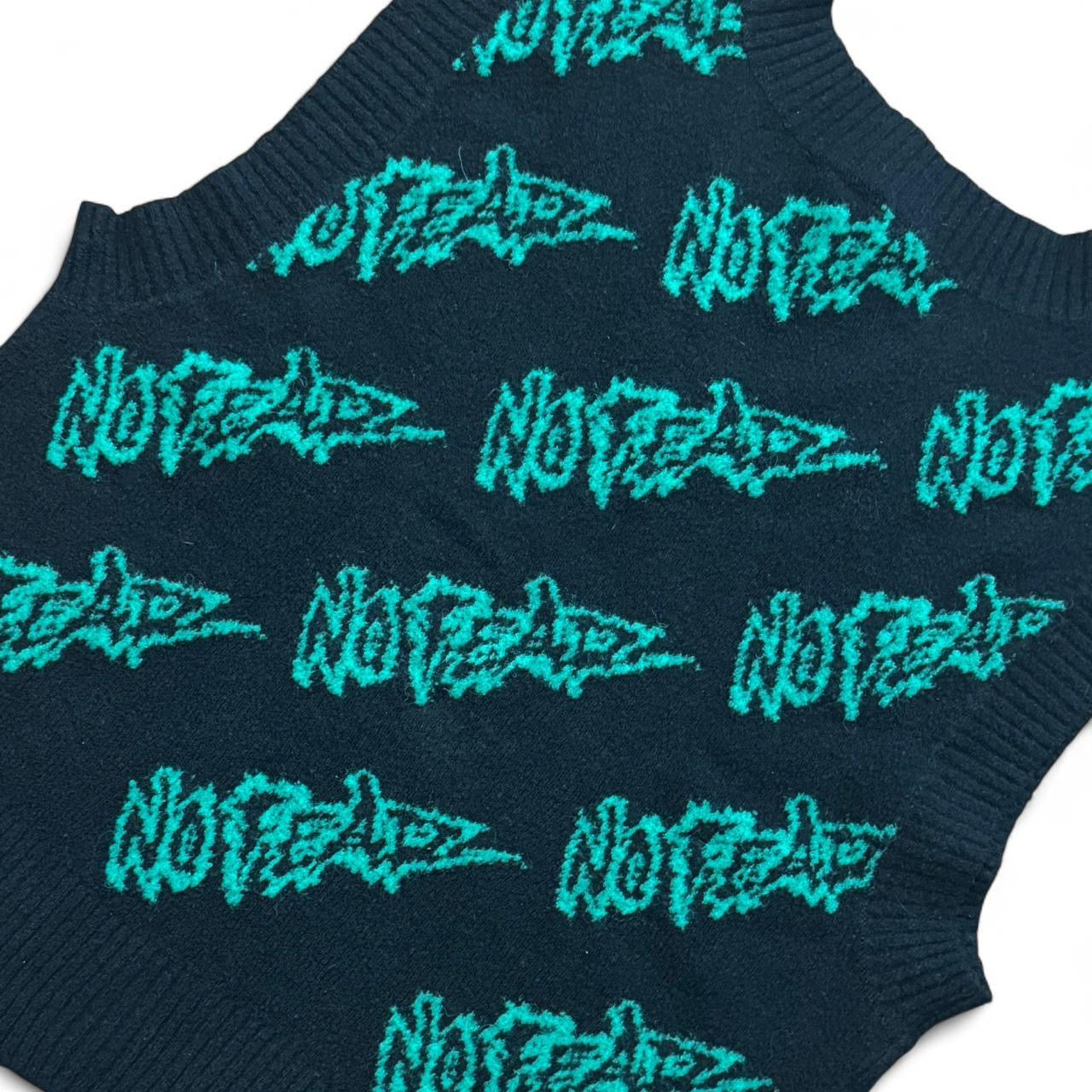 Y2K No Fear Knitted AOP Spellout Skater Vest