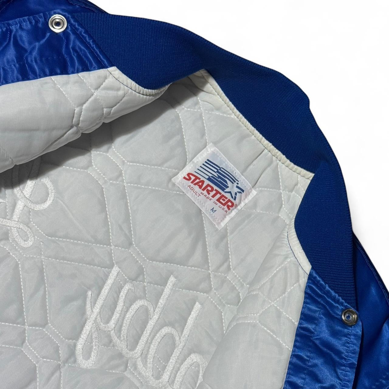 80s Satin Blue Embroidered ‘Robby Len’ Starter Varsity Jacket
