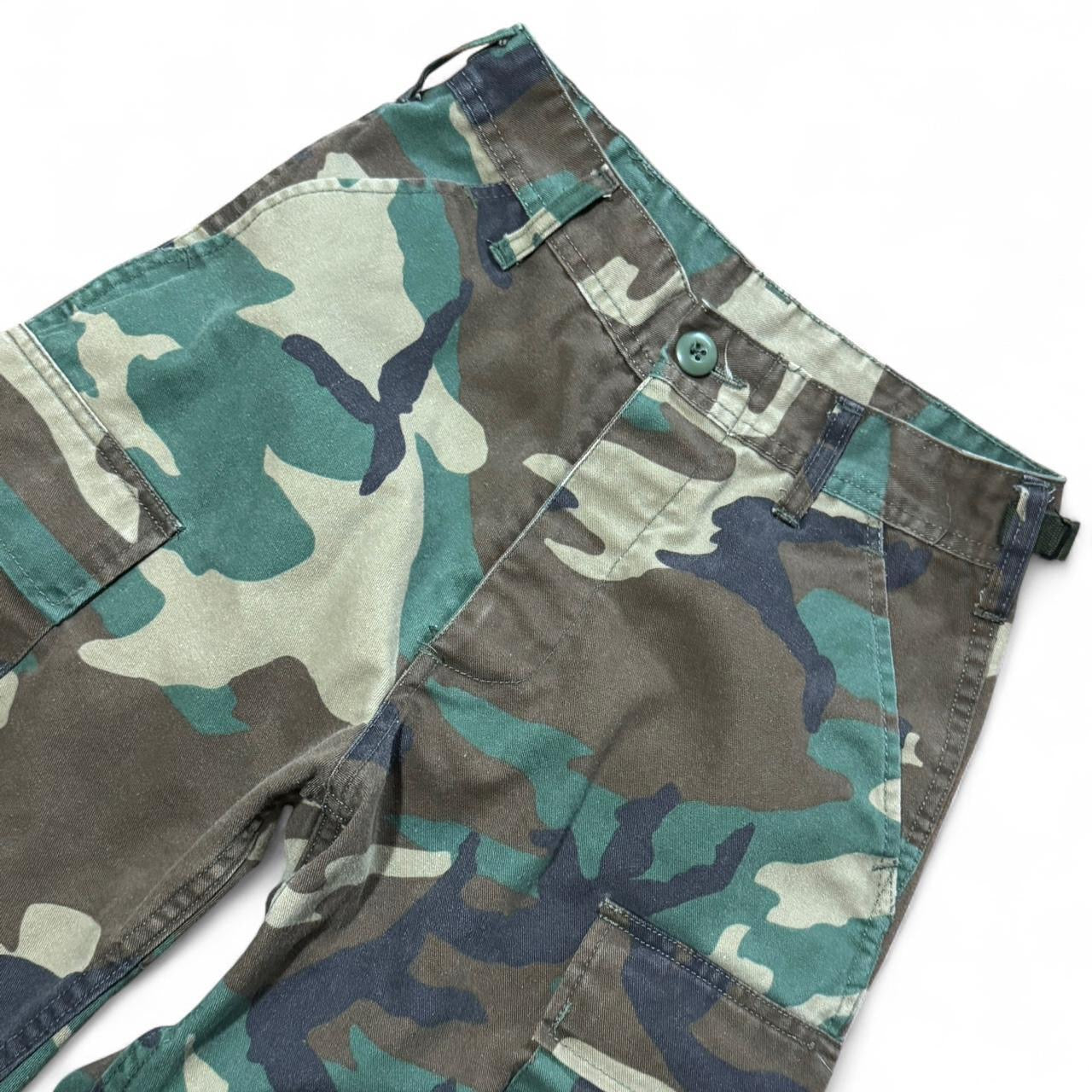 Vintage Military Issue Green Camouflage Army Cargo Pants