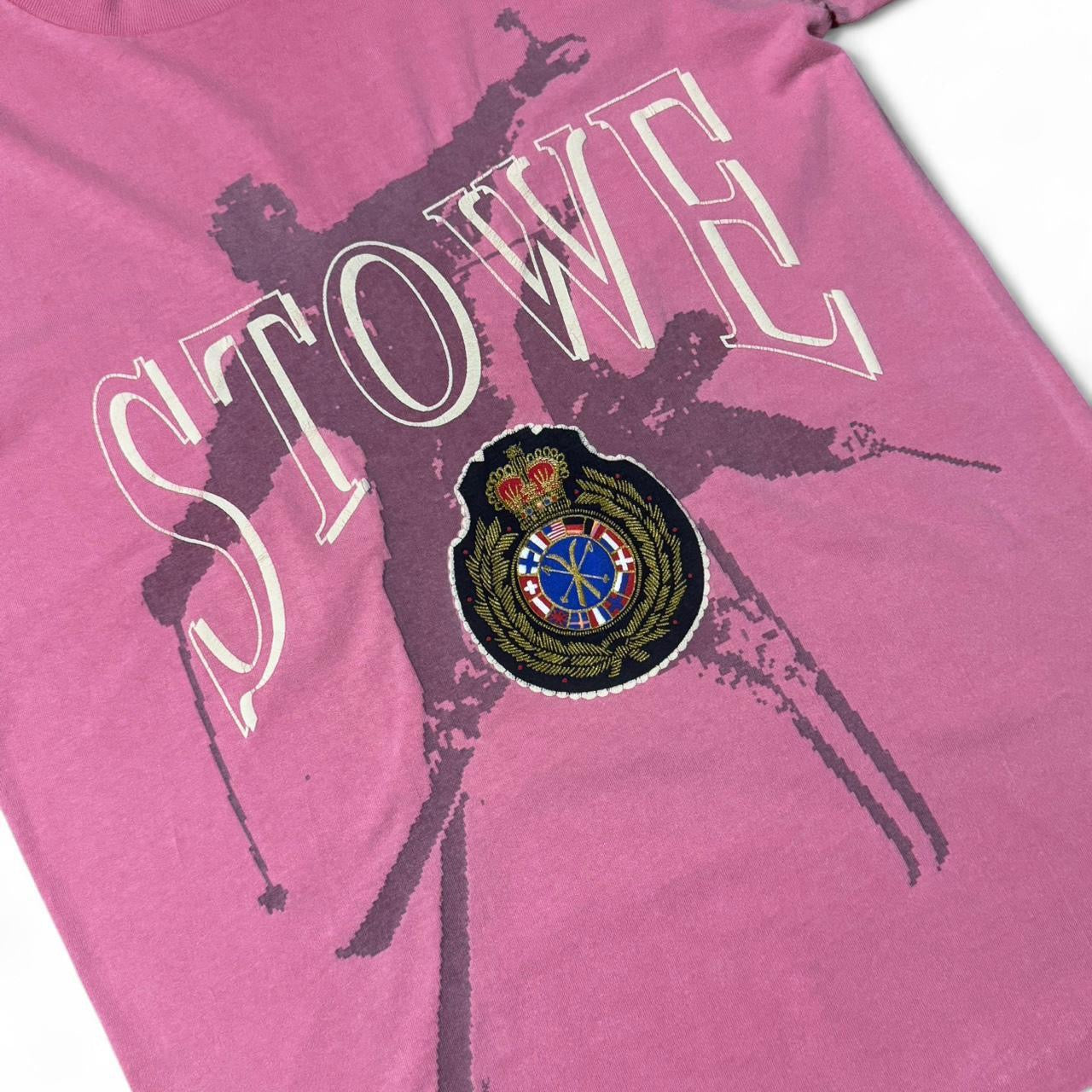 90s Stowe Vermont Ski Emblem Embroidery Tee