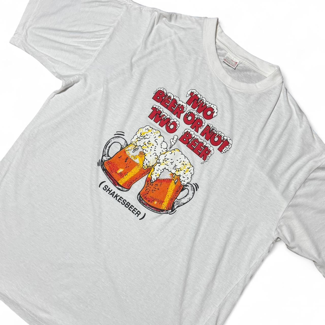 80s Two Beer Or Not Two Beer (Shakes Beer) Novelty Tee