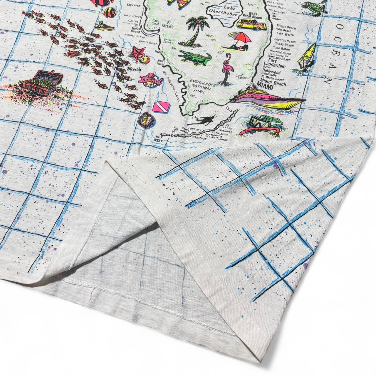 90s AOP Florida Map Print Graphic Tee