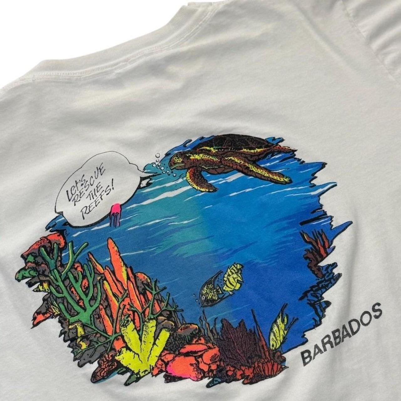 90s Caribbean Dream Barbados Sea Turtle Rescue Reefs Graphic Art T-shirt