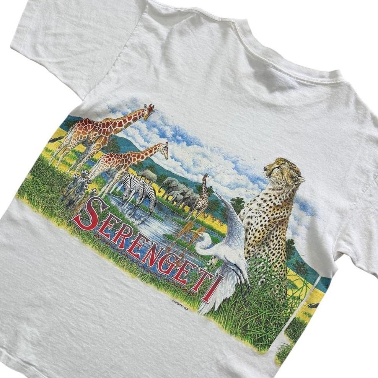 90s Serengeti Wildlife Nature Jungle Animals Habitat Art Graphic T-shirt