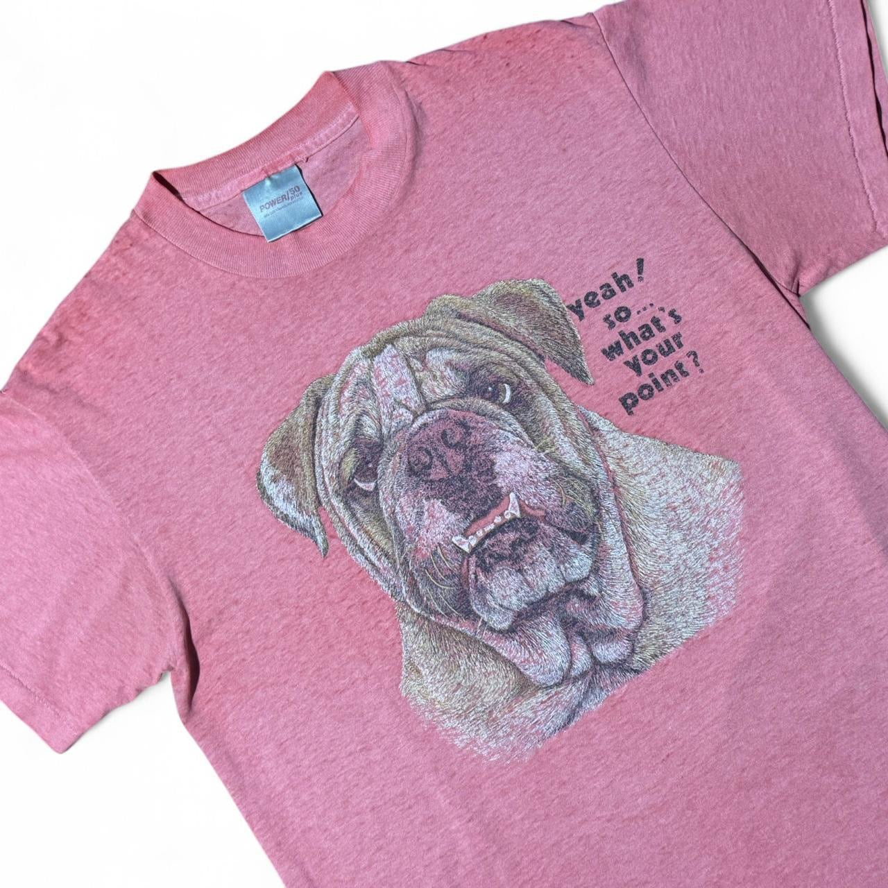 90s Bulldog Puppy "Yeah, so what's your point?" Tee