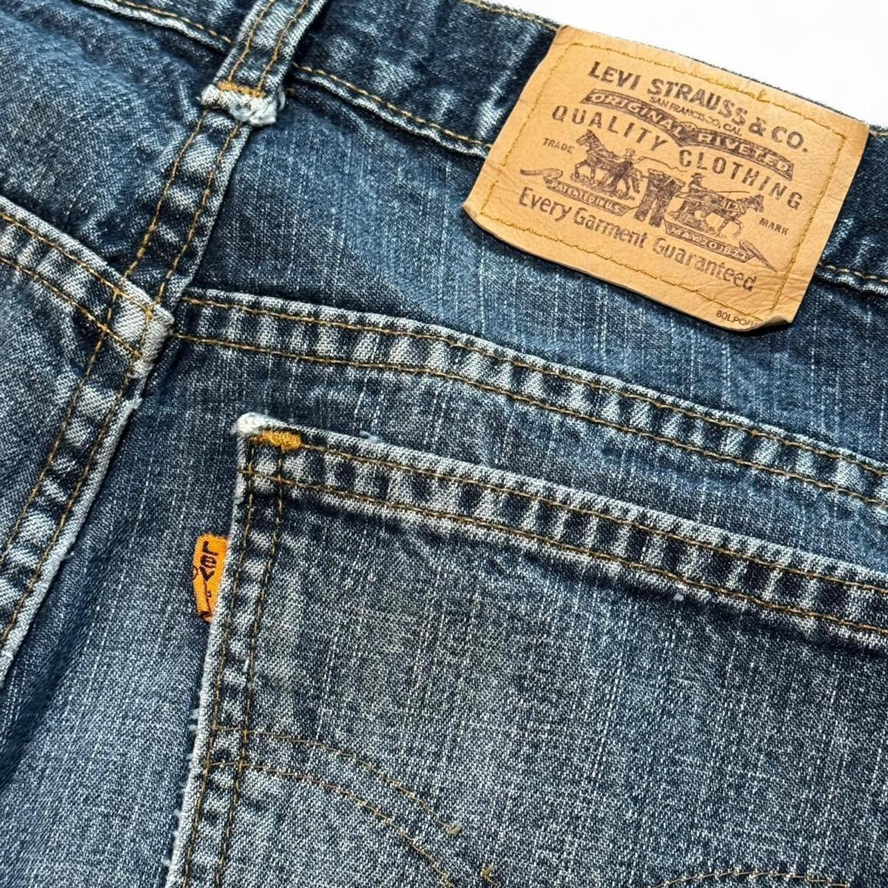 Vintage 90s Levi’s 506 Orange Tab Blue Wash Straight Leg Denim Jeans