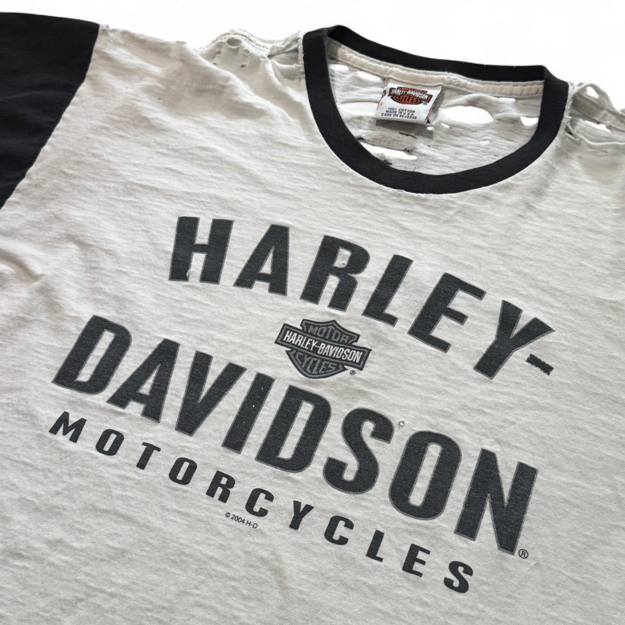 2004 Harley Davidson Tattered Swiss Cheese Tee