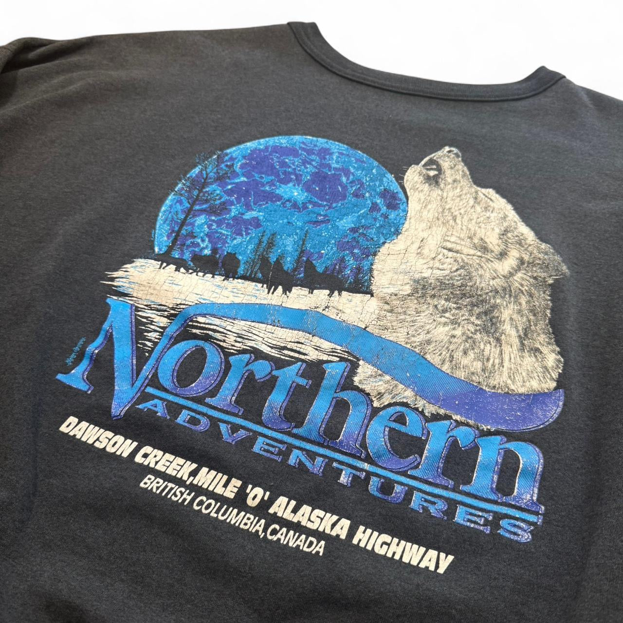 90s Northern Adventures Wolf Crewneck