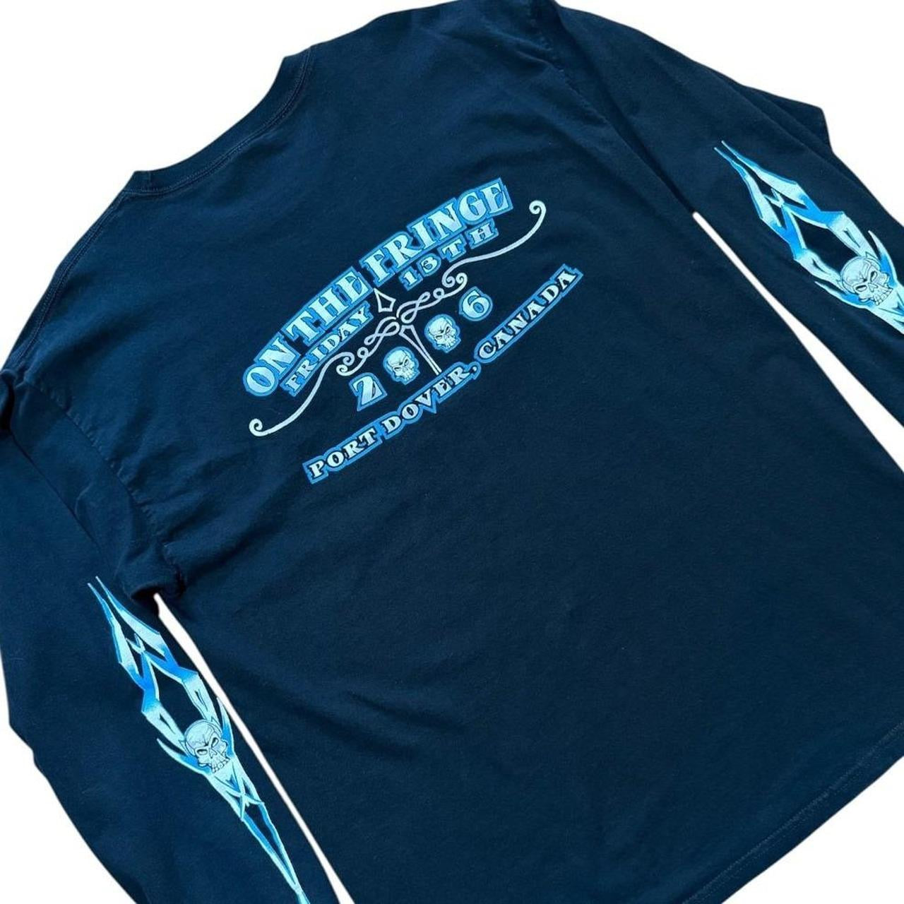Y2K Friday 13 Port Dover Motorcycle Biker Long Sleeve Hits Graphic Shirt