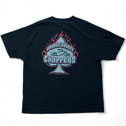 2003 Black & Red Y2K Orange County Choppers Spade Graphic Biker Tee