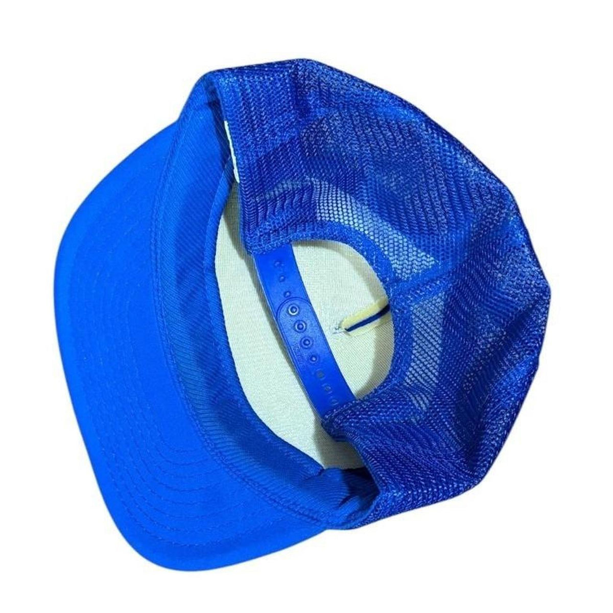 80s 90s Kraco Automotive Blue Logo Mesh Snapback Cap Nissin Trucker Hat