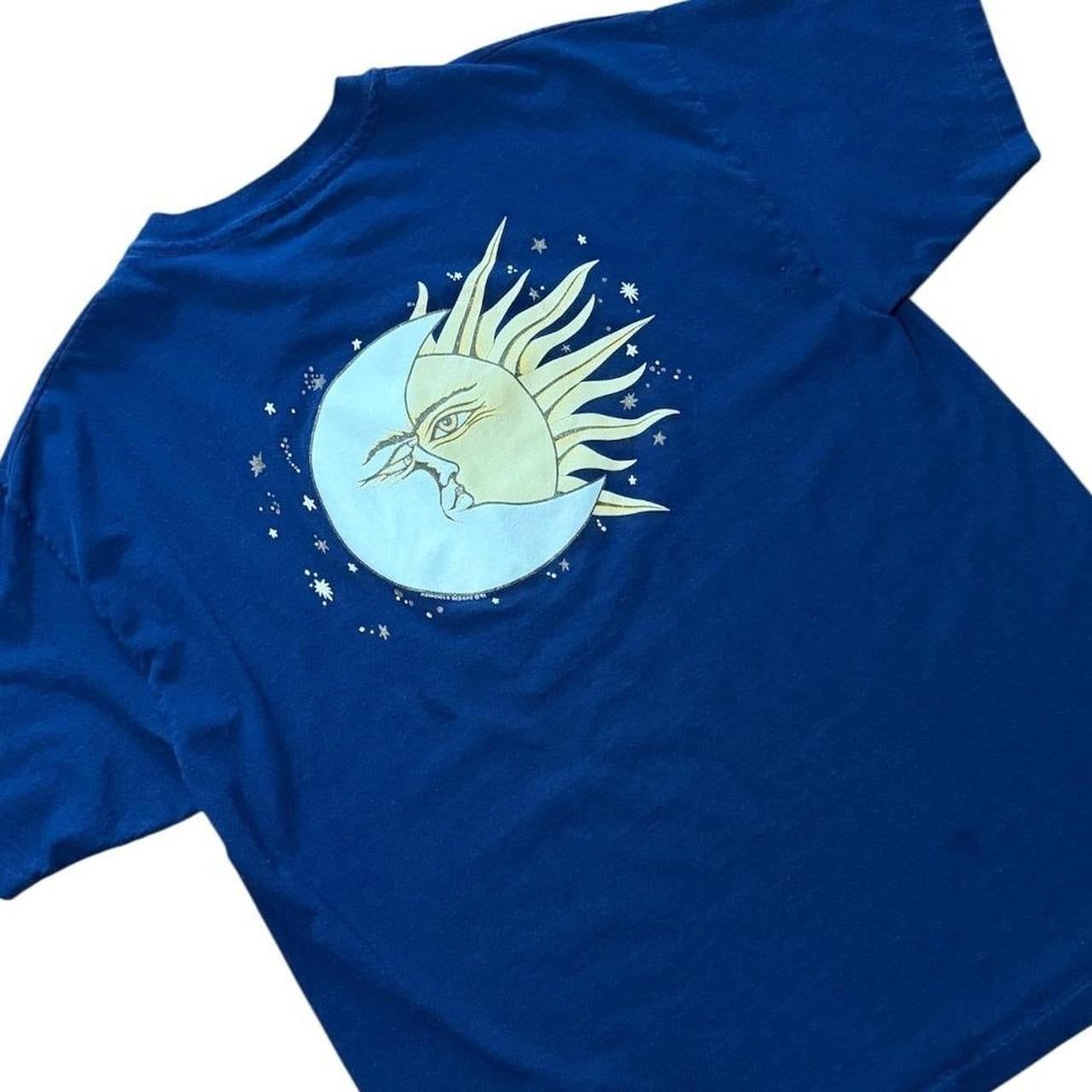 90s Sun Moon Stars Celestial Sky Ying Yang Art Graphic T-shirt
