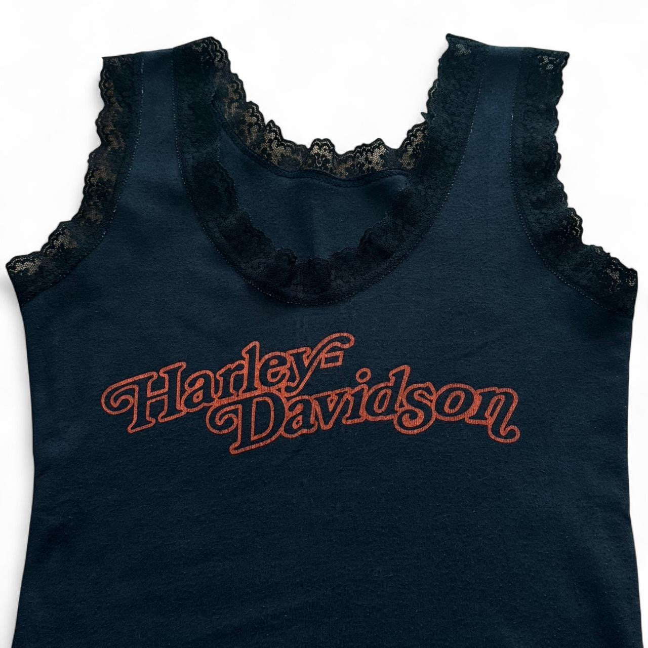 90s Harley Davidson Lace Hem Biker Motorcycle Tank Top