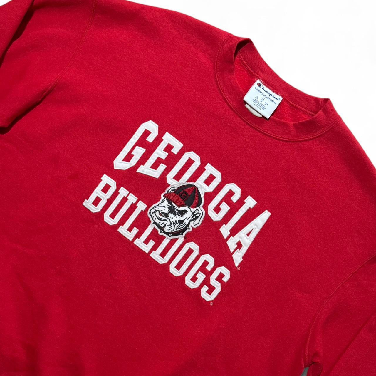 90s Red Champion Georgia Bulldogs Football NCAA Crewneck