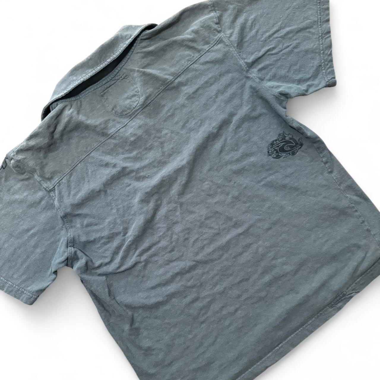 Y2K Grey Ripcurl Surf Graphic Polo Shirt