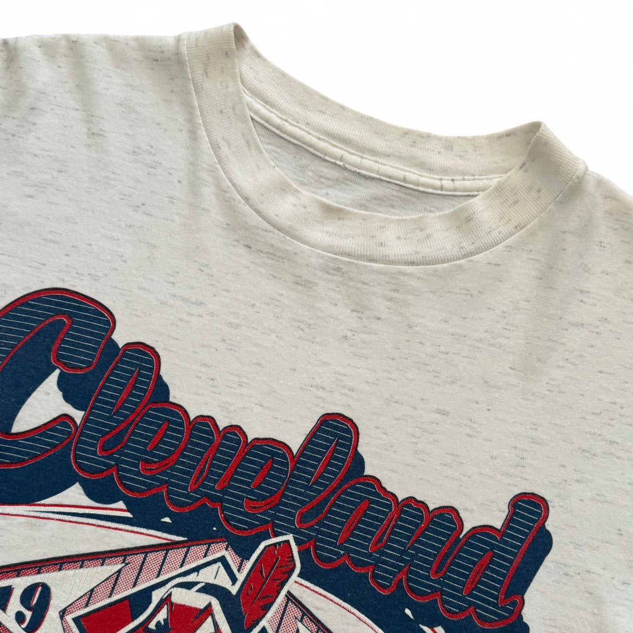 1993 Cleveland Indians MLB Baseball Heather Grey Triblend Tee