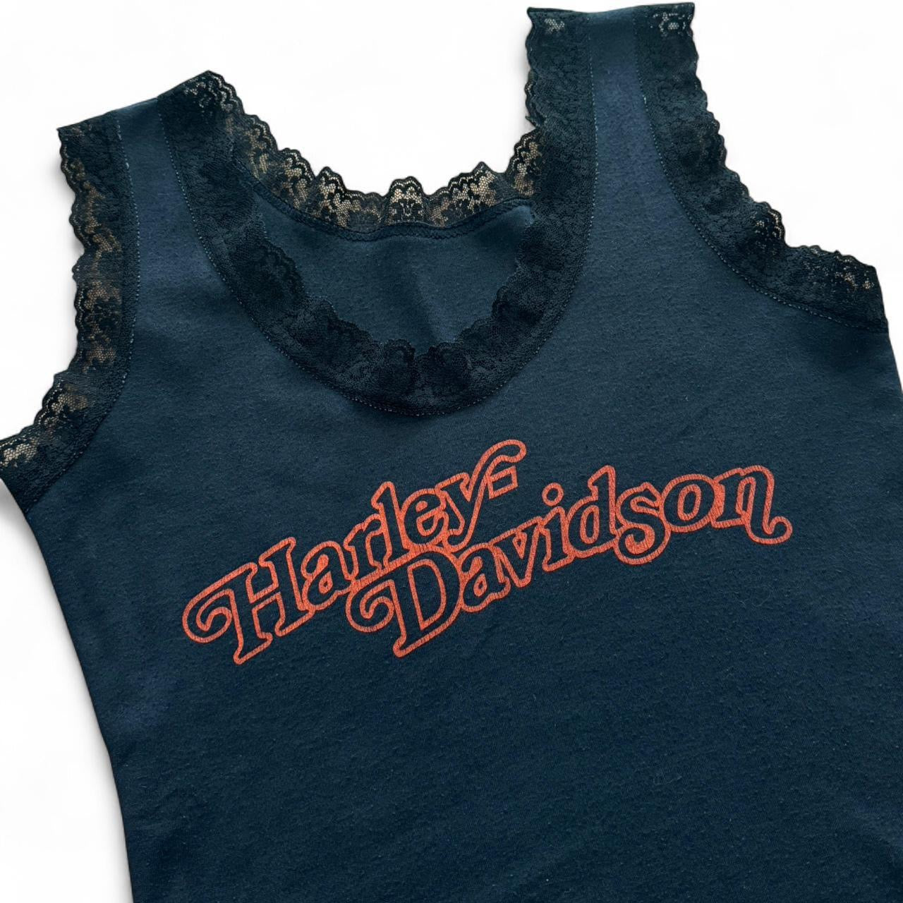 90s Harley Davidson Lace Hem Biker Motorcycle Tank Top
