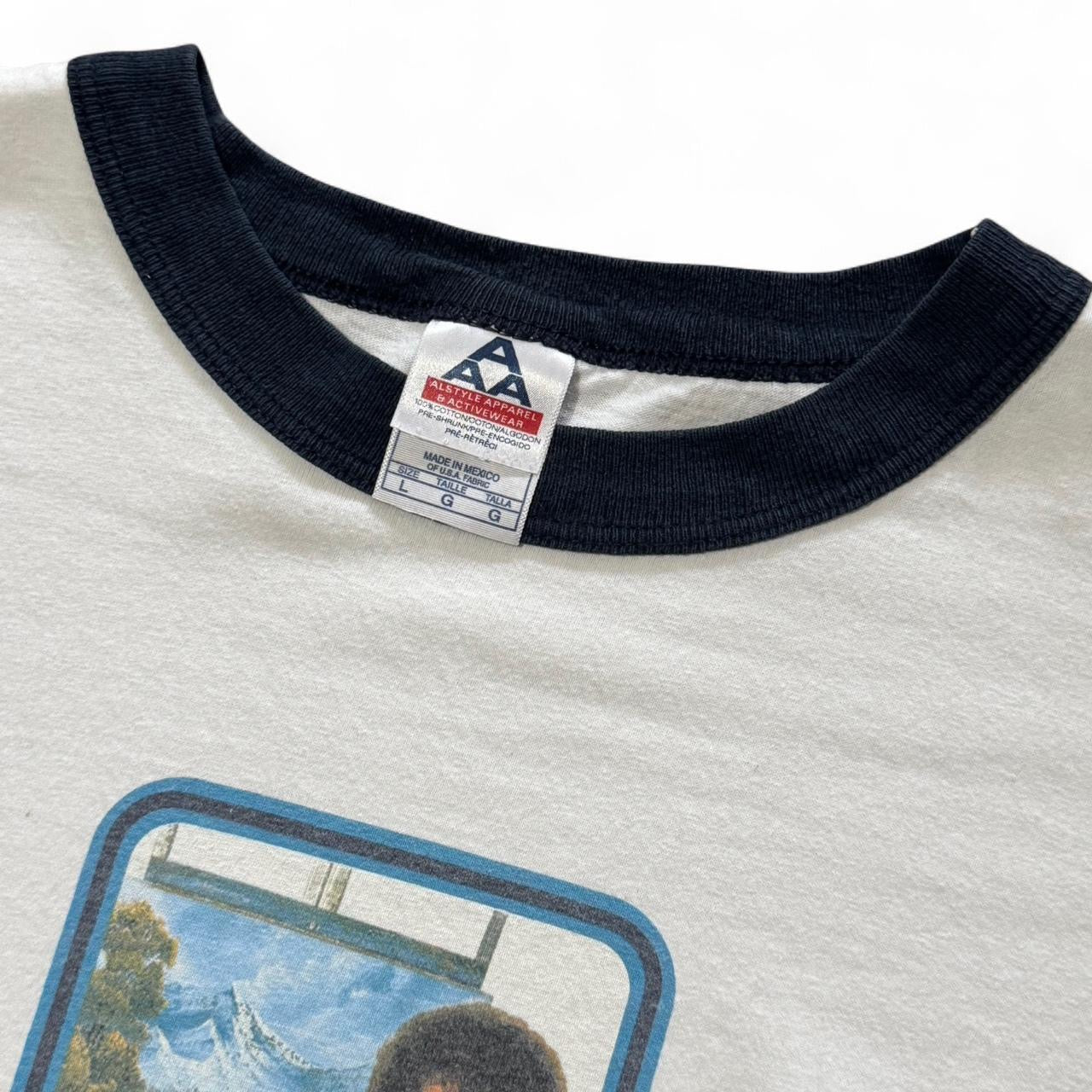 90s Bob Ross Happy Trees White/Navy Ringer