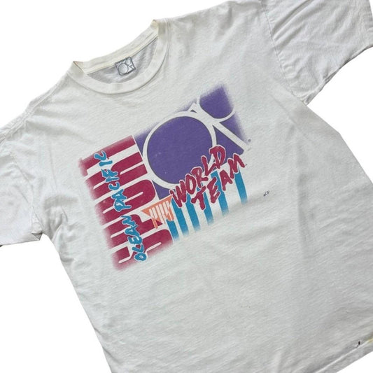 90s Ocean Pacific OP World Team Surf Art Beach Sport Graphic T-shirt