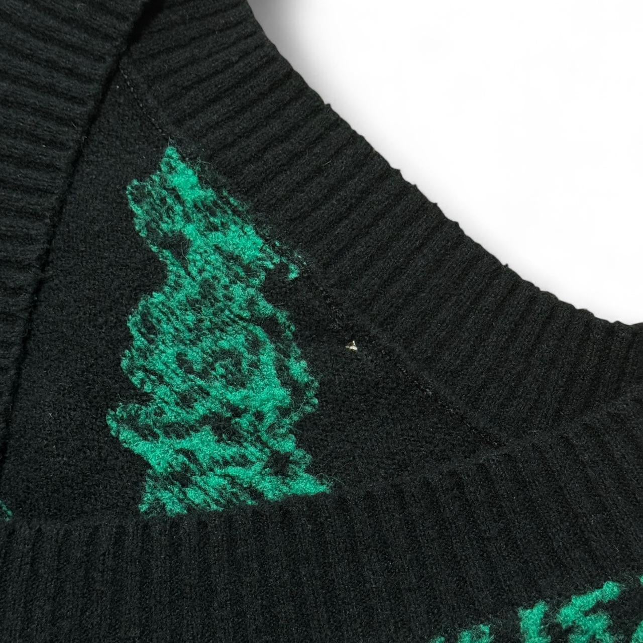 Y2K No Fear Knitted AOP Spellout Skater Vest