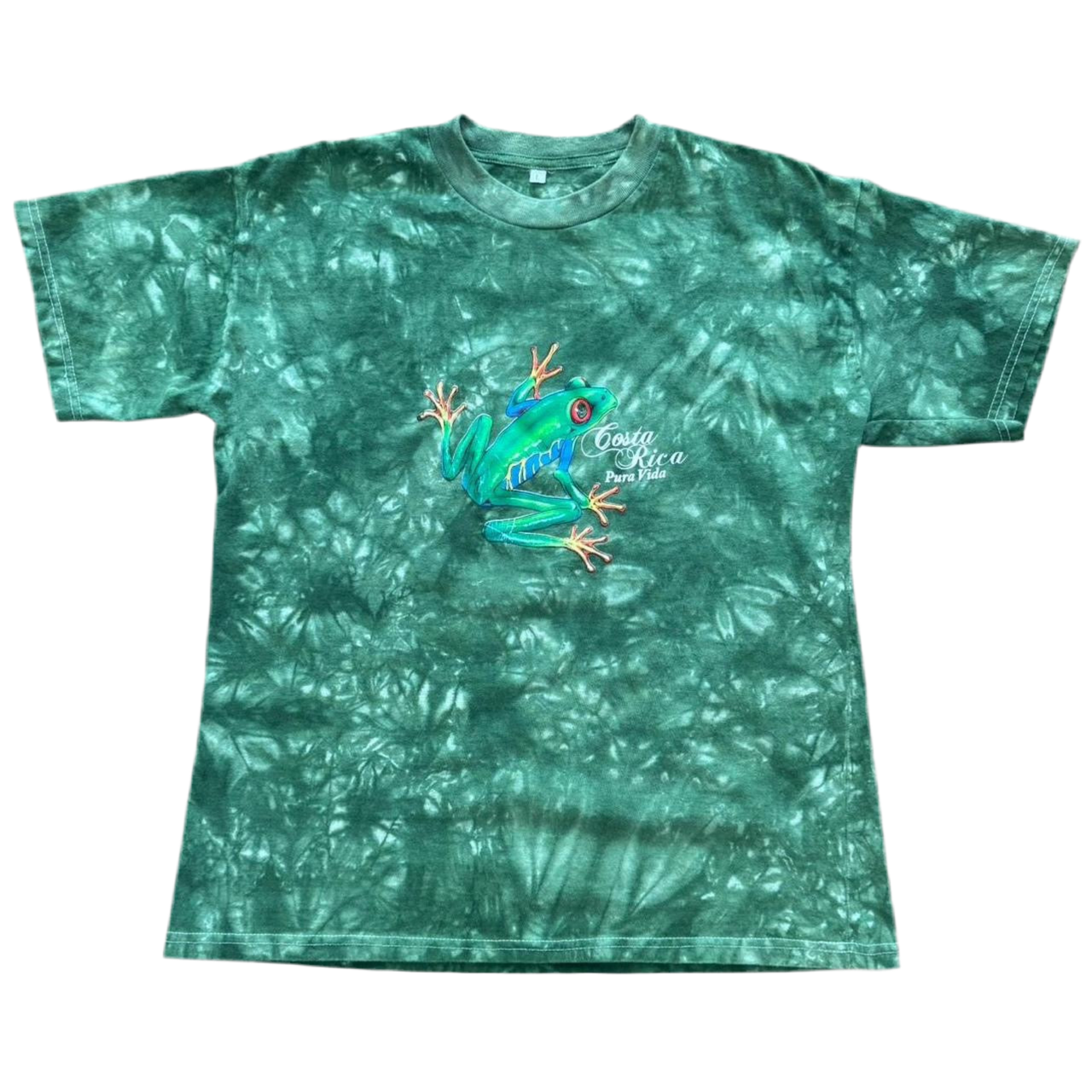 Green Tie-Dye Costa Rica Tree Frog Tee